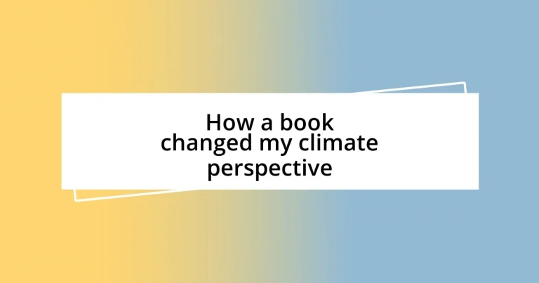 How a book changed my climate perspective