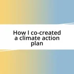 How I co-created a climate action plan