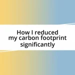 How I reduced my carbon footprint significantly