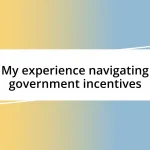 My experience navigating government incentives