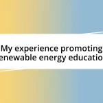 My experience promoting renewable energy education