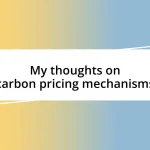 My thoughts on carbon pricing mechanisms