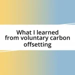 What I learned from voluntary carbon offsetting