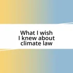 What I wish I knew about climate law