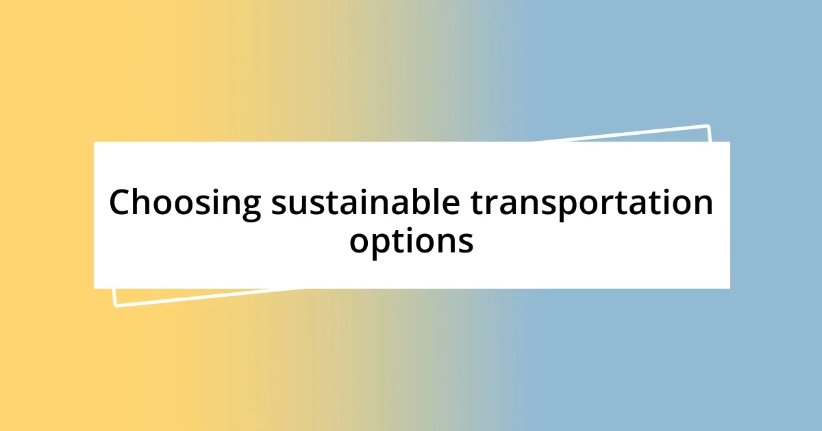 Choosing sustainable transportation options