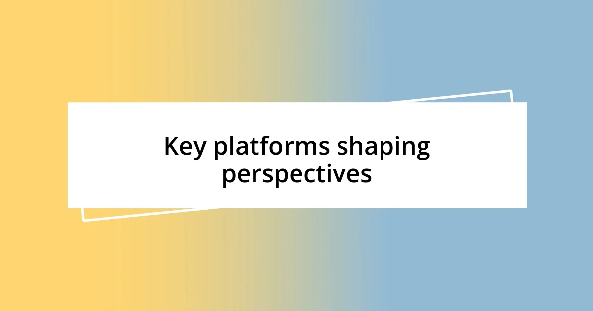 Key platforms shaping perspectives