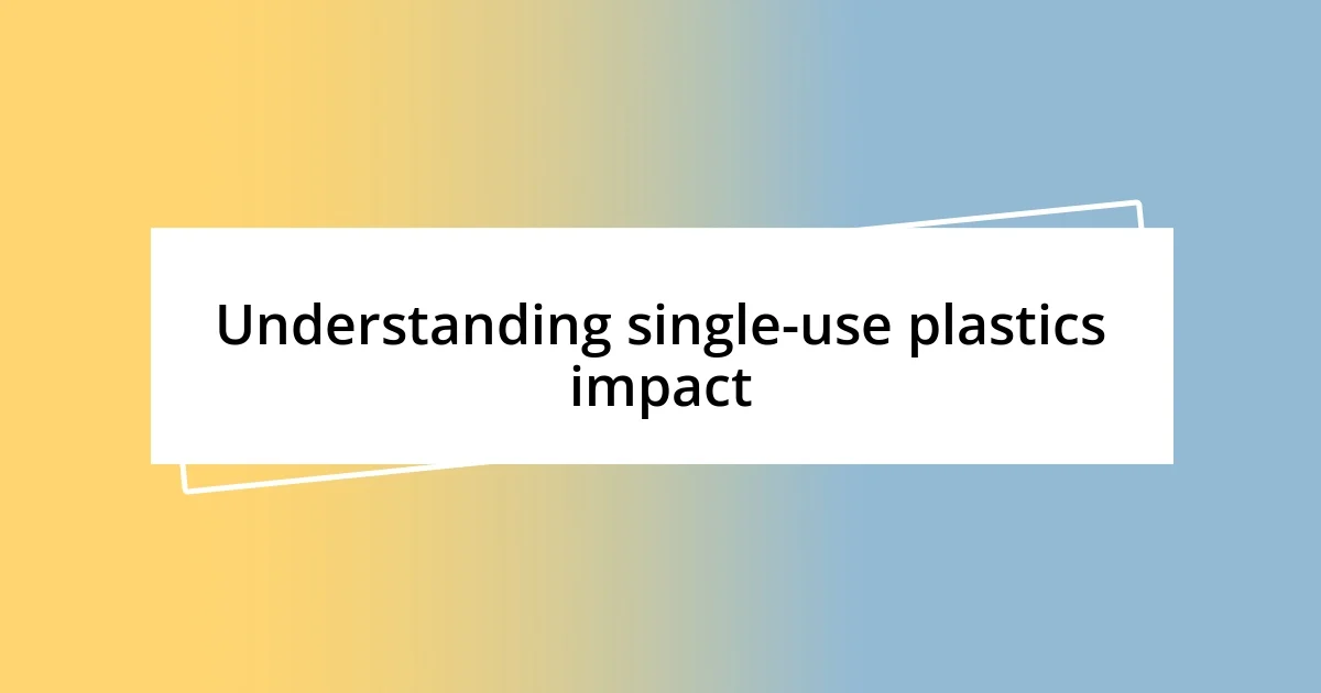 Understanding single-use plastics impact