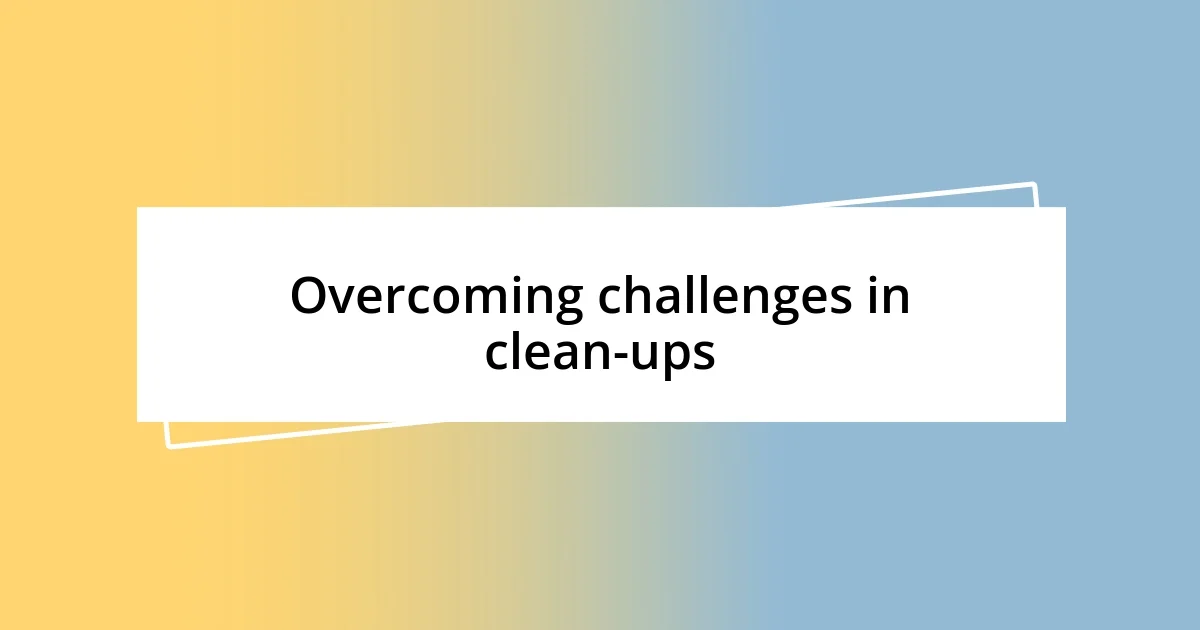 Overcoming challenges in clean-ups